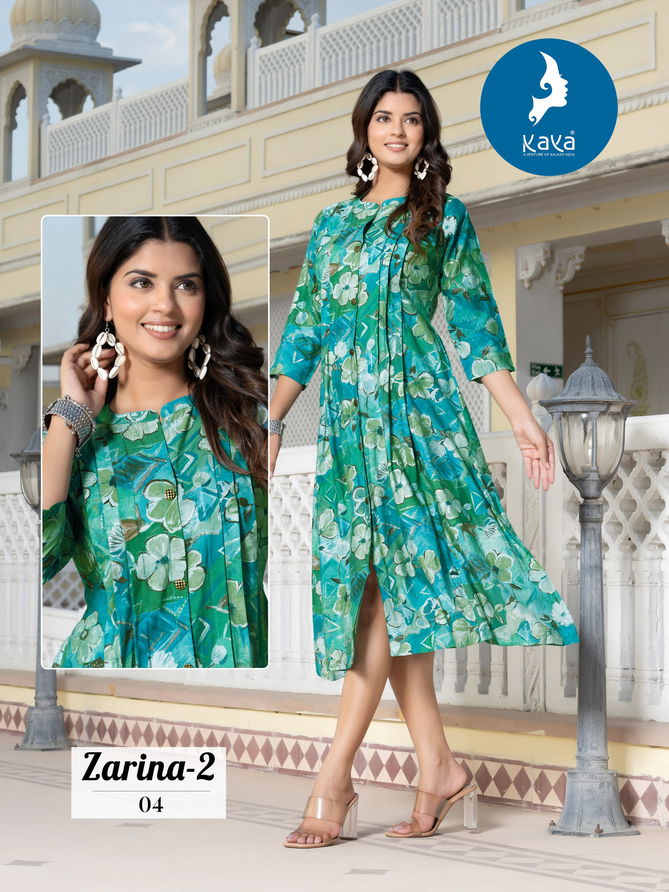 Zarina 2 By Kaya Chanderi Foil Printed Anarkali Kurti Wholesale Price In Surat